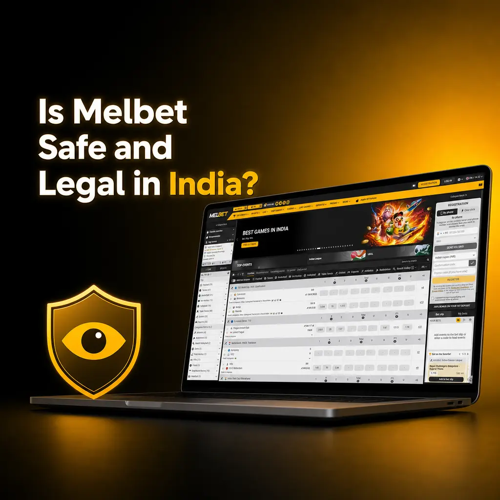 Melbet safety and legality in India showing Curacao licence, SSL encryption, 2FA, KYC, and responsible gaming tools