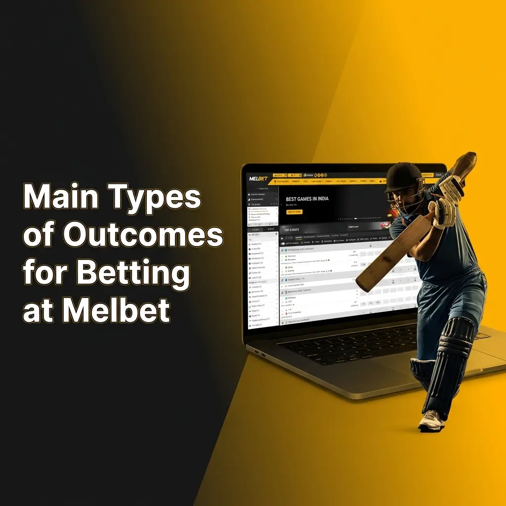 Melbet betting outcome types including 1X2, double chance, totals, handicap, and BTTS markets explained