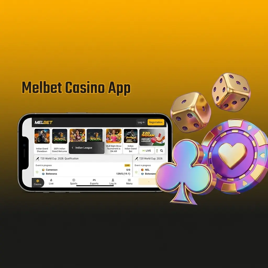 Melbet casino app home screen showing 7000+ games, live casino, slots, and table games on mobile
