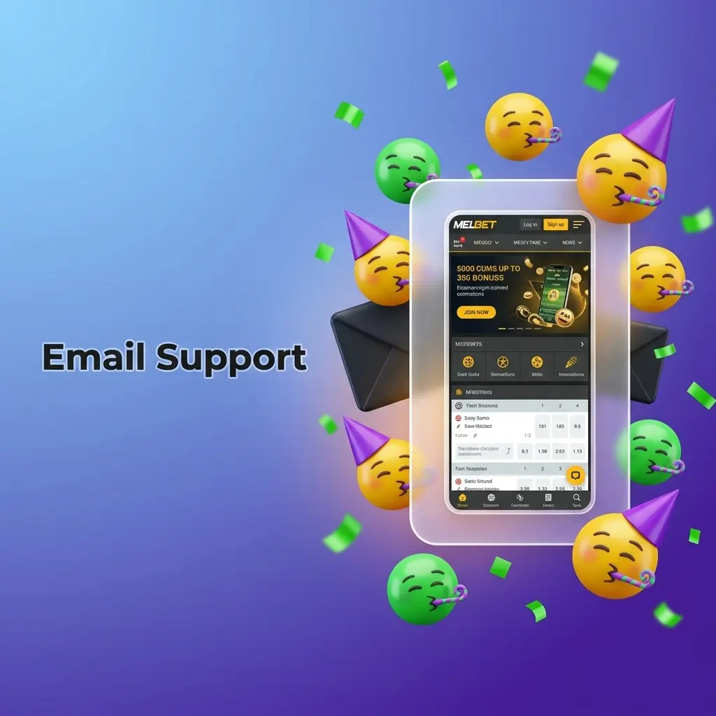 Melbet email support contact details showing support@melbet.com address for account queries and dispute resolution