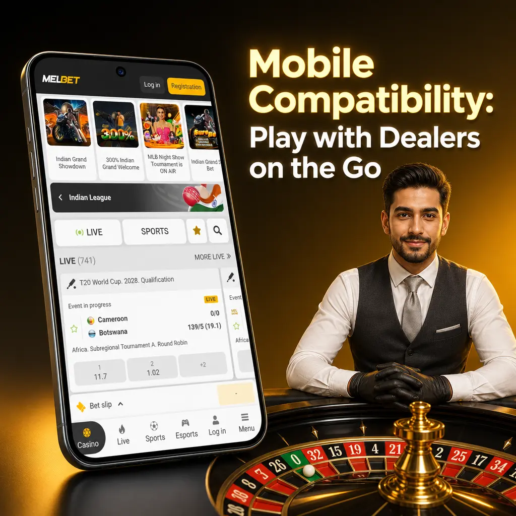 Melbet live casino mobile interface on Android and iOS with dealer chat and HD streaming on 4G and Wi-Fi