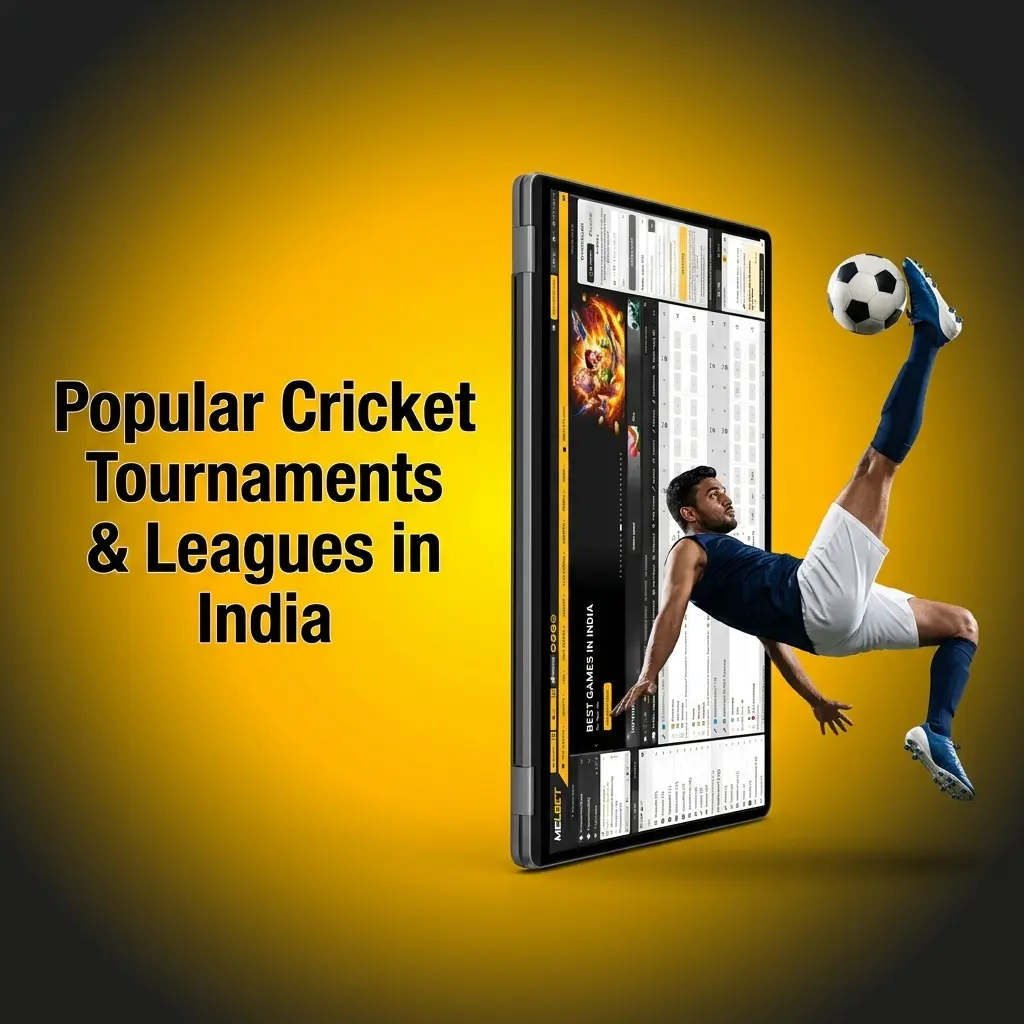 Popular cricket tournaments and leagues in India covered by Melbet including IPL, ICC World Cup, Ashes, BBL, and more
