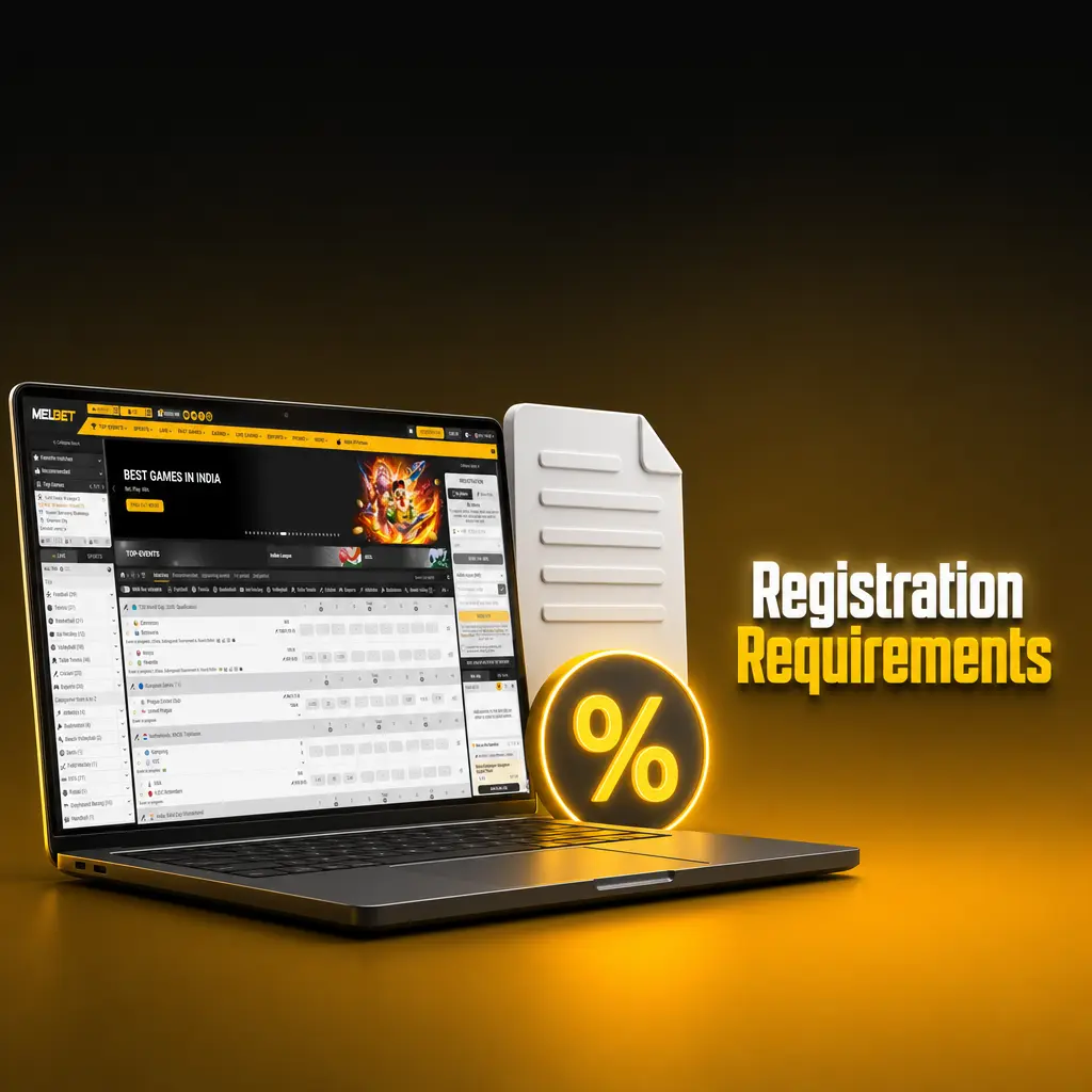 Melbet registration requirements including age verification, KYC documents, and eligibility conditions for Indian players