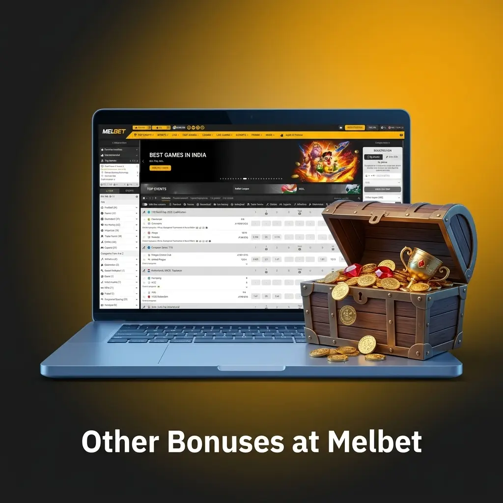 Melbet bonuses including accumulator boost, free bets, cashback, free spins, and VIP programme for Indian players